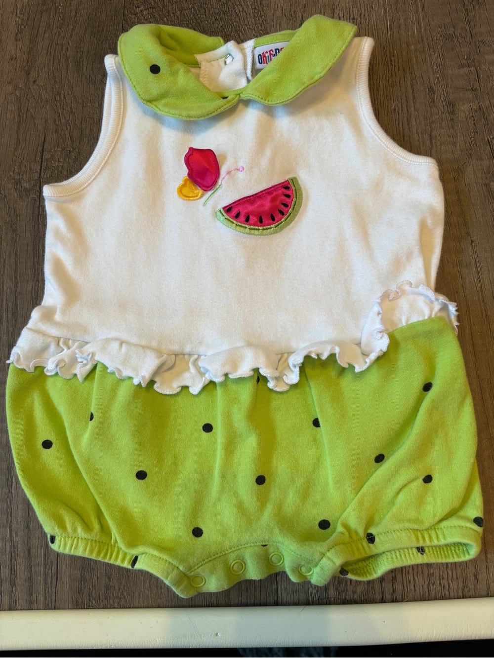 Vintage 2000s Y2K Baby Watermelon Summer Bubble Romper Outfit Butterfly 12M